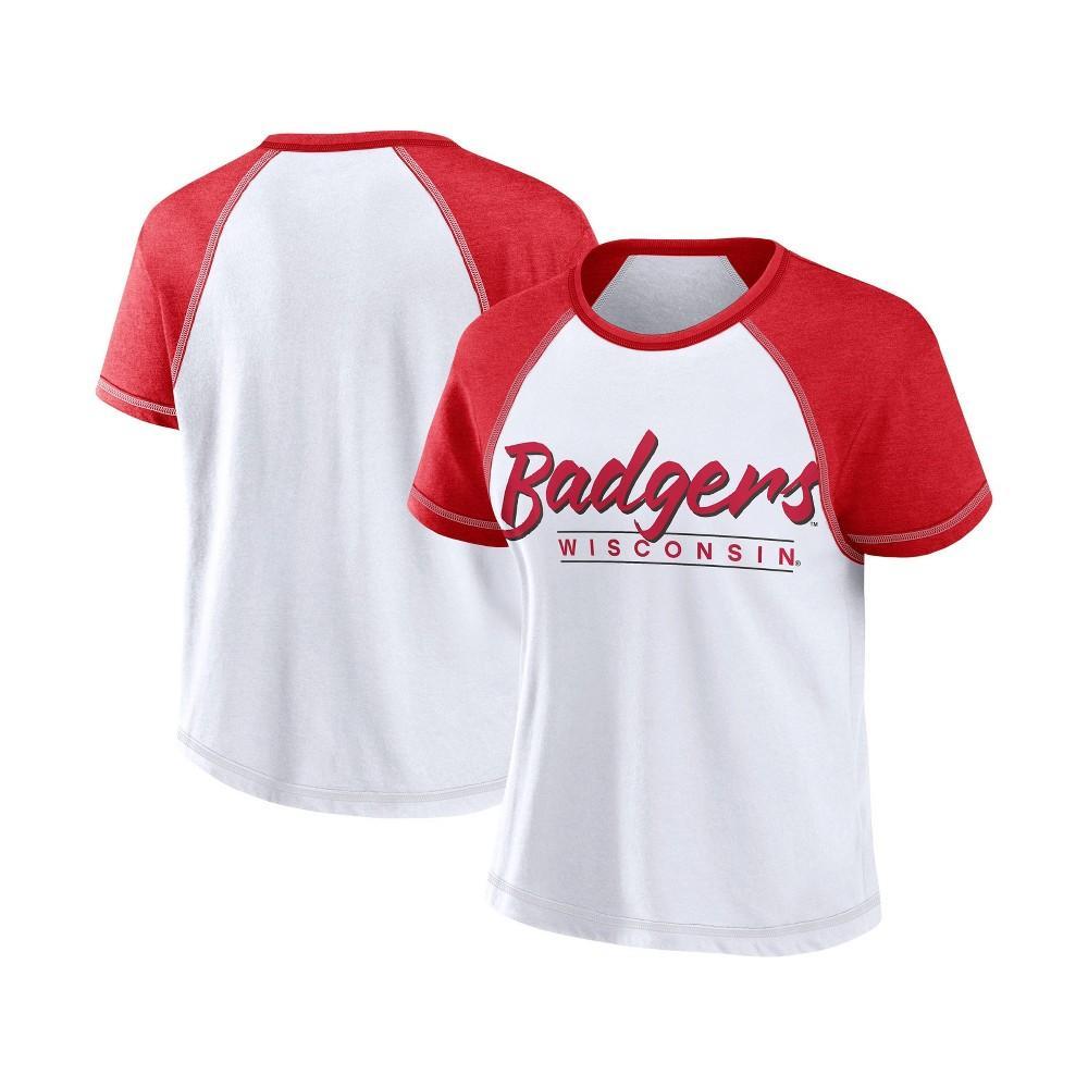 NCAA Wisconsin Badgers Womens White Stitch T-Shirt Product Image