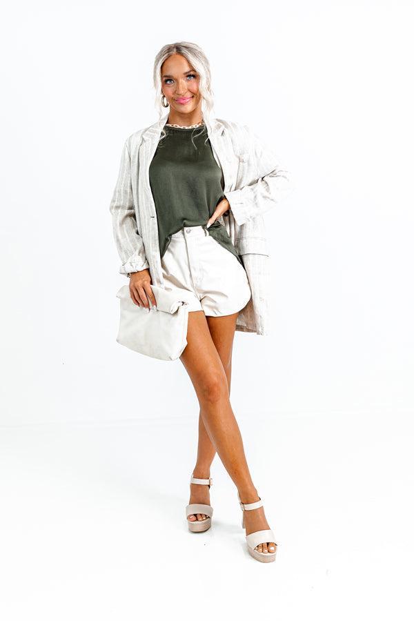 Chic Enterprise Shift Top In Olive Product Image