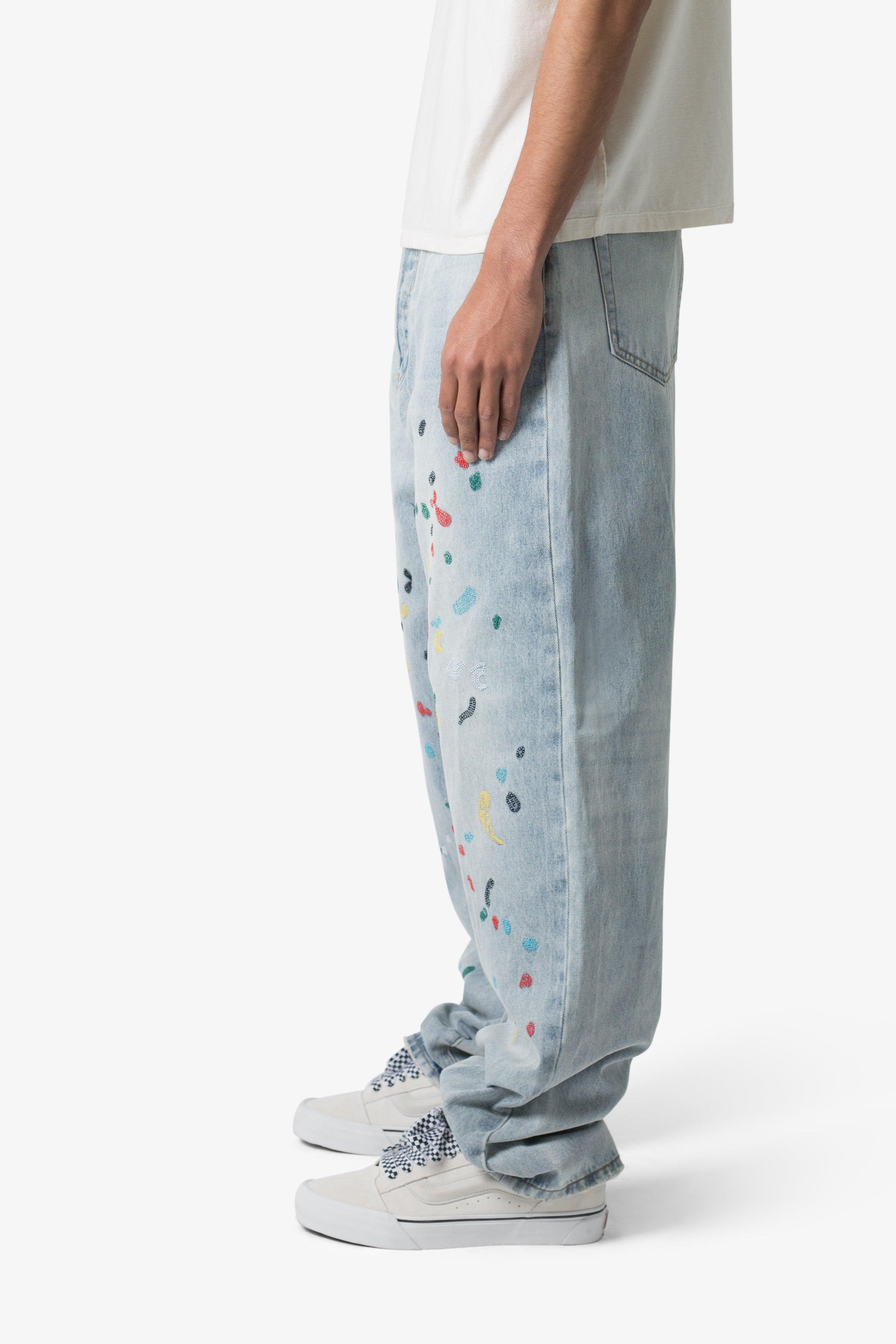 Ultra Baggy Chainstitch Denim - Light Blue Product Image