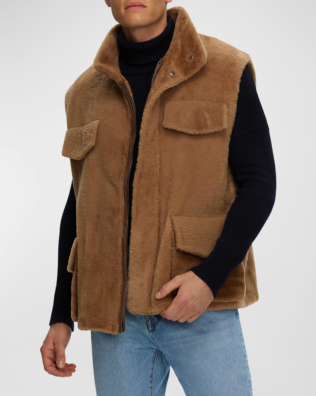 Mens Sheared Shearling Vest Product Image