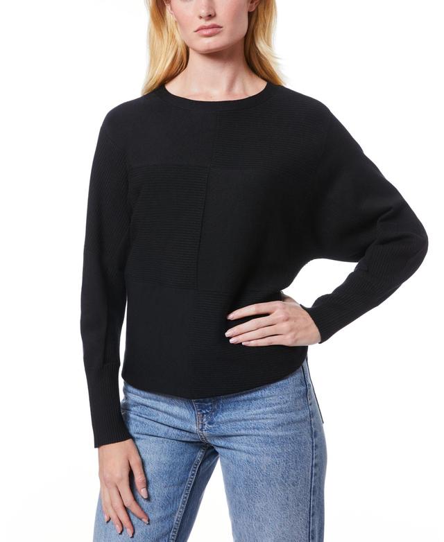 Melissa Paige Womens Ribbed Block-Stitch Dolman-Sleeve Sweater Product Image