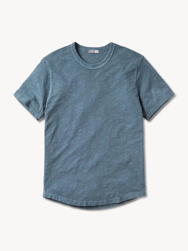 Faded Blue Venice Wash Slub Curved Hem Tee Product Image