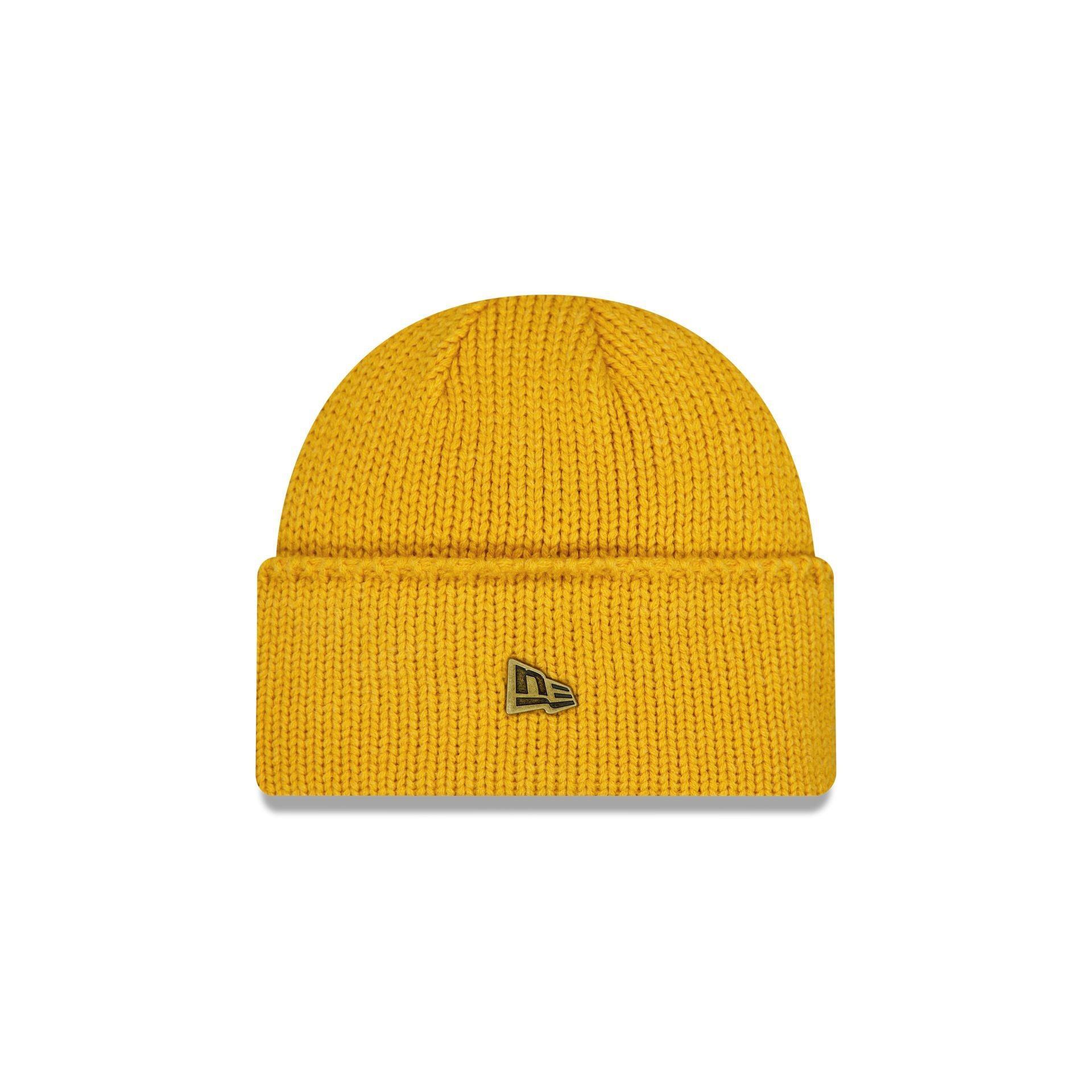 New Era Yellow Wide Cuff Knit Beanie Male product image