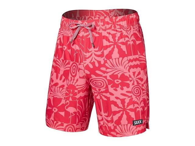 SAXX UNDERWEAR Oh Buoy 2-in-1 7 Volley (East Coast/Hibiscus) Men's Swimwear Product Image