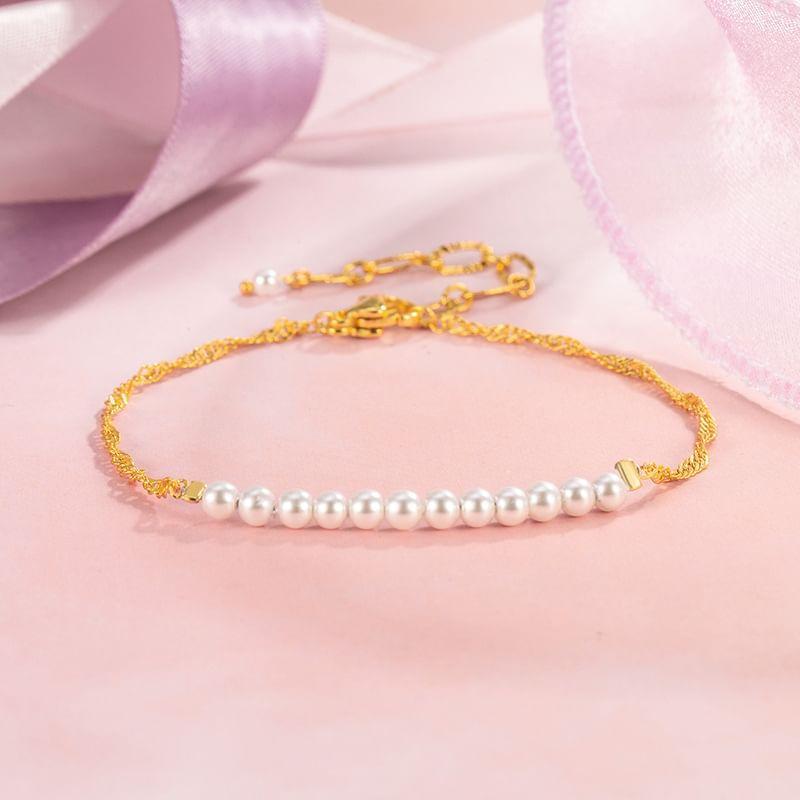 Faux Pearl Alloy Bracelet Product Image