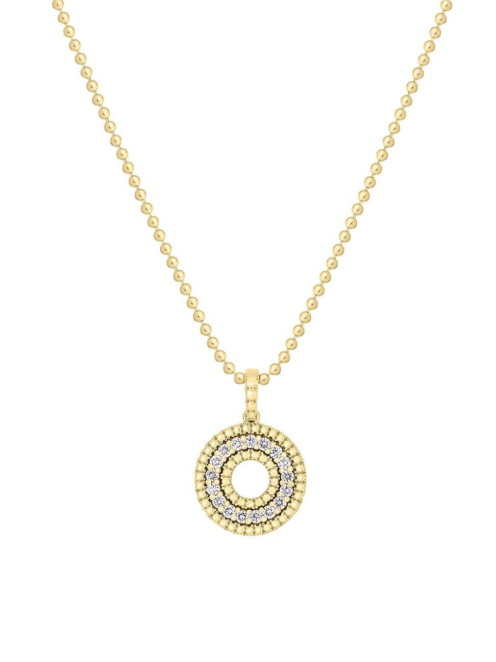 Womens Siena 18K Gold & Diamond Open Circle Pendant Necklace Product Image