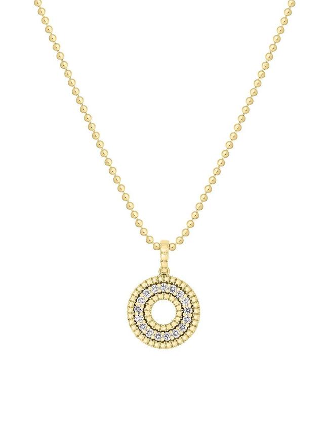 Womens Siena 18K Gold & Diamond Open Circle Pendant Necklace Product Image