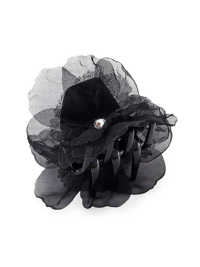 Womens Crystal Flower Claw Clip Product Image