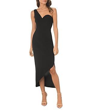 Dress the Population Magnolia One-Shoulder Asymmetric Body-Con Midi Dress Product Image