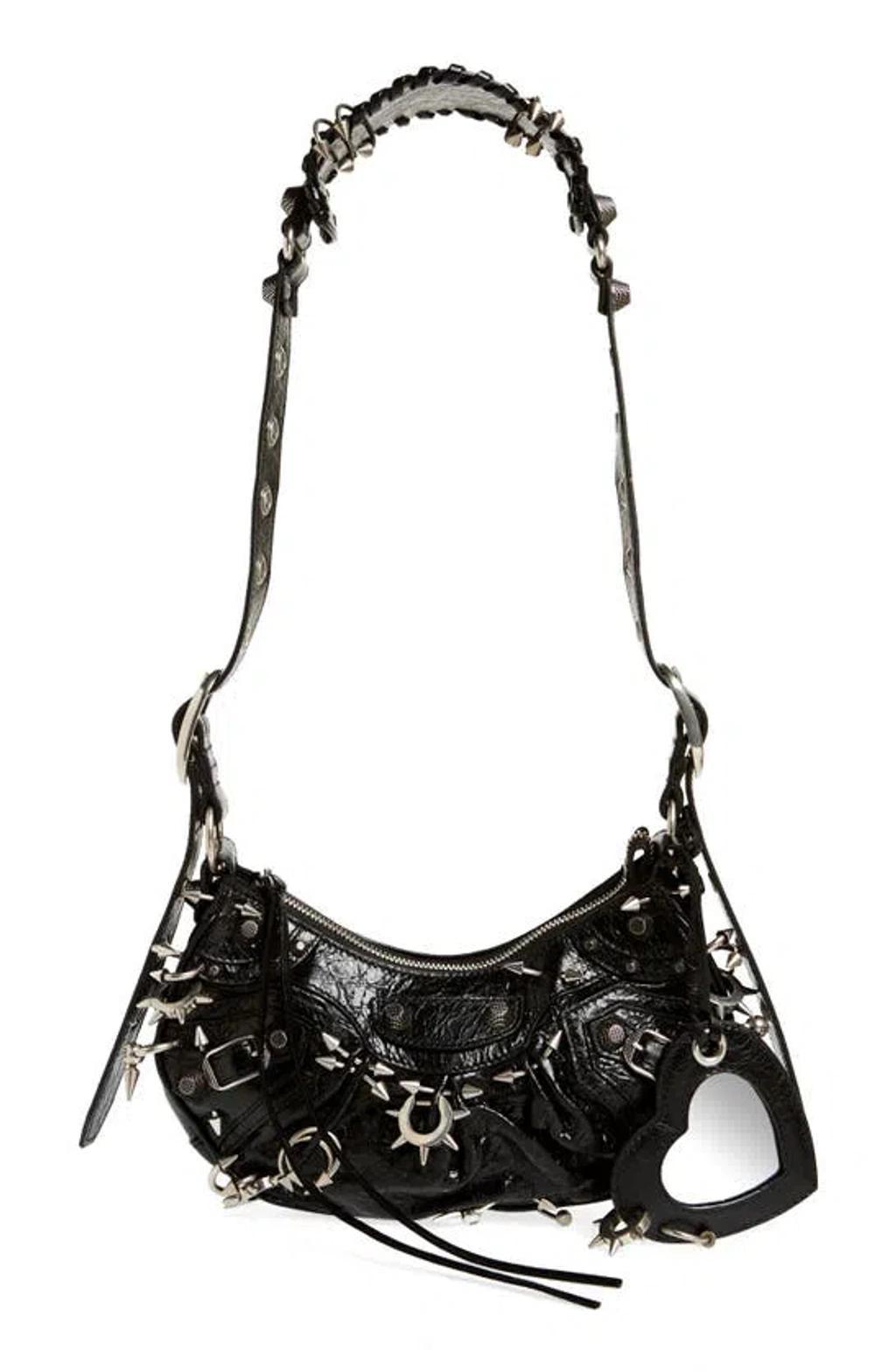 BALENCIAGA Le Cagole Leather Shoulder Bag In Black Product Image