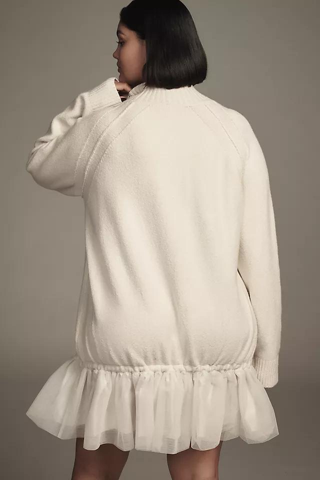 By Anthropologie Long-Sleeve Turtleneck Tulle Twofer Mini Dress Product Image