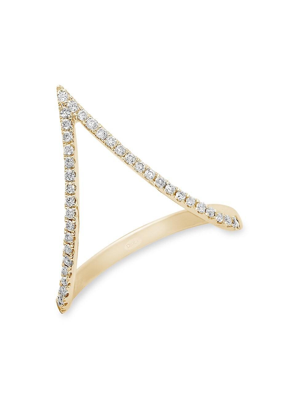 Womens Graphique 18K Yellow Gold & Diamond V Ring Product Image