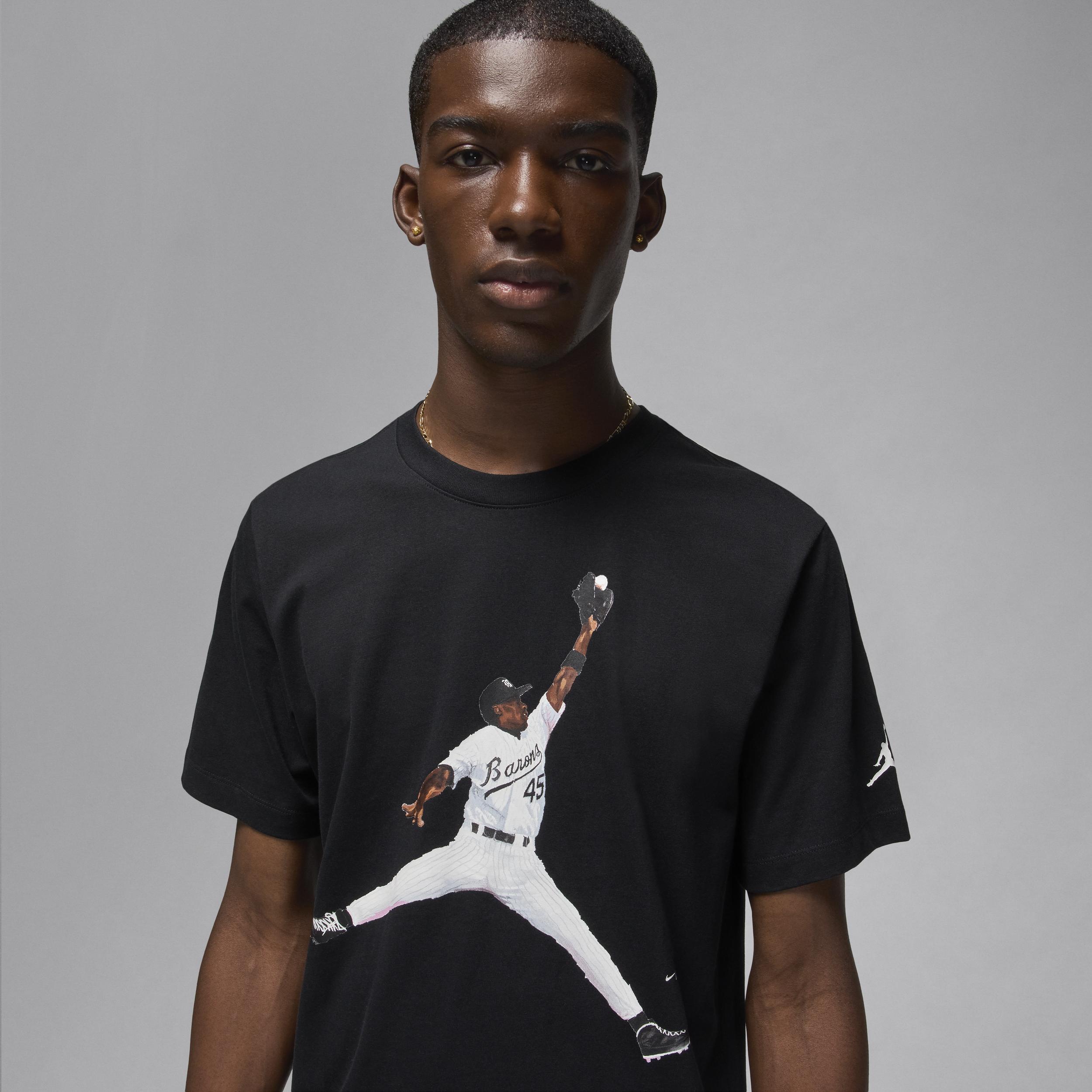 Jordan Mens Jordan Flight MVP Short Sleeve Crew - Mens Black/Multi Product Image