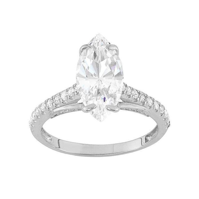 Designs by Gioelli 10k Gold Cubic Zirconia Marquise Engagement Ring, Womens White Product Image