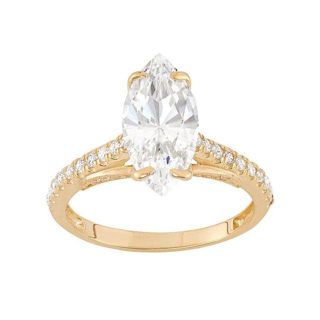 Designs by Gioelli 10k Gold Cubic Zirconia Marquise Engagement Ring, Womens Yellow Product Image