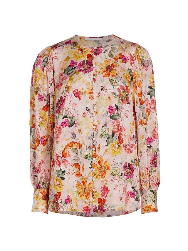 Womens The Wendy Embroidered Silk-Blend Blouse Product Image