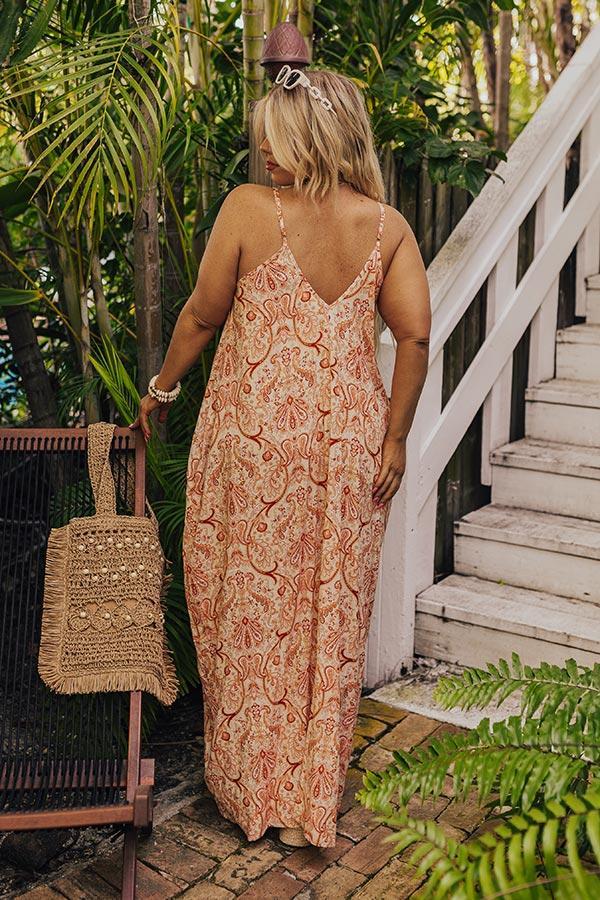 Tranquil Horizon Floral Maxi In Orange Curves Product Image