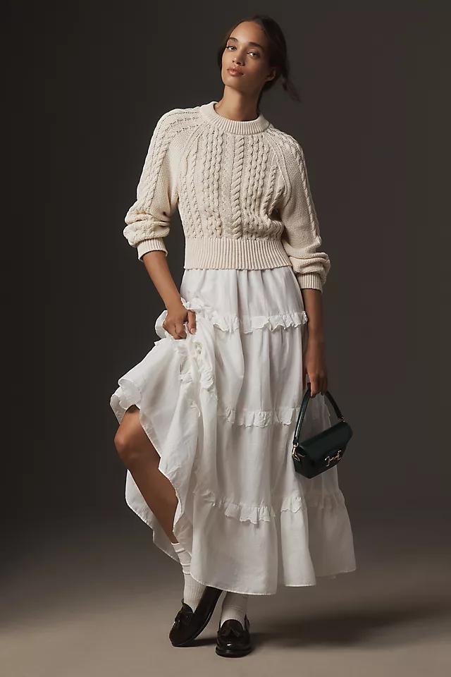 By Anthropologie Twofer Sweater Tiered Dress Product Image