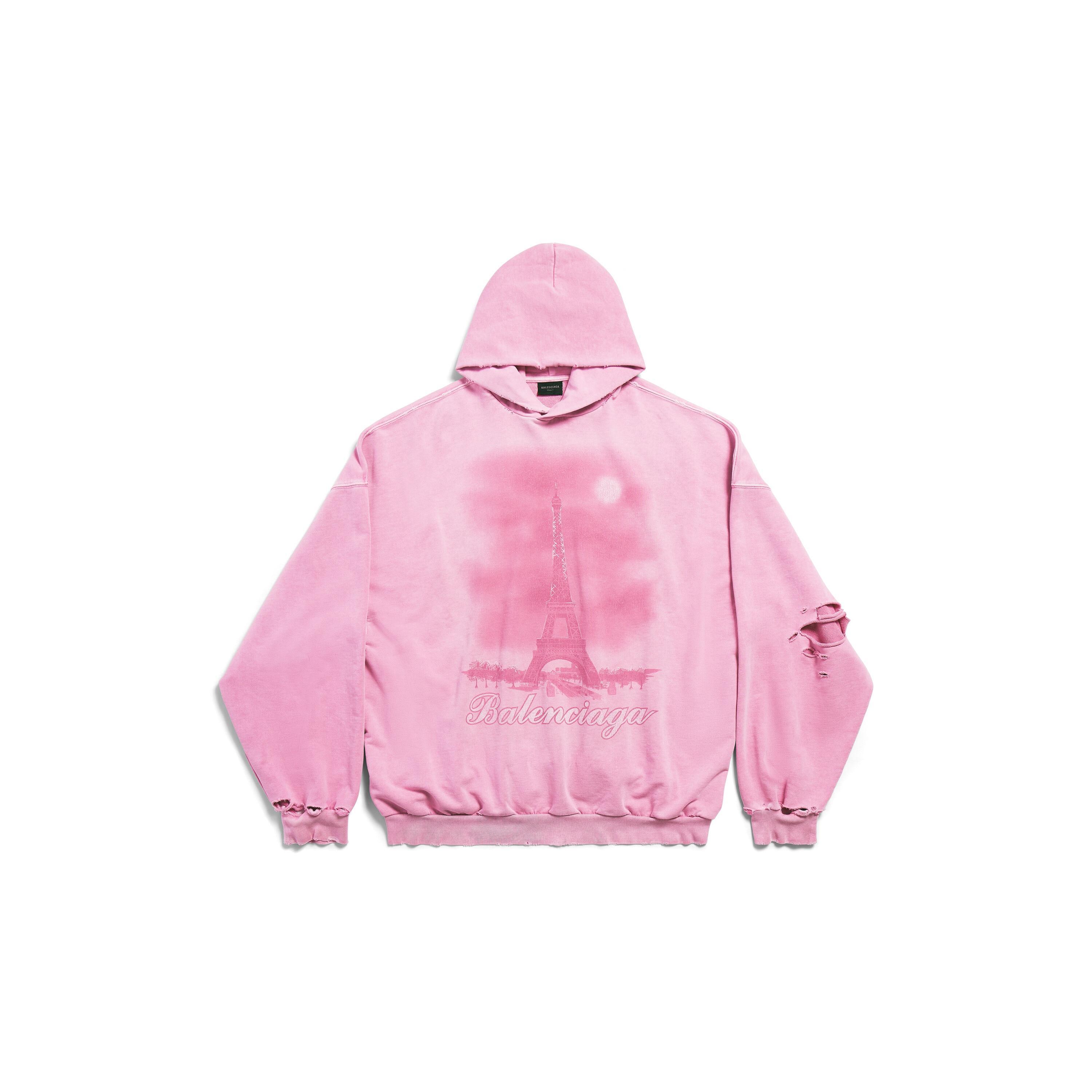 Paris Moon Hoodie Oversized in Light Pink Product Image