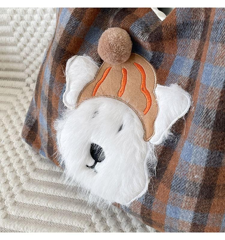 Plaid Dog Applique Tote Bag Product Image