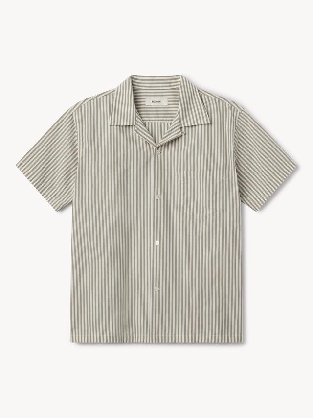 Natural/Olive Regency Stripe Wornwell S/S Camp Shirt Product Image