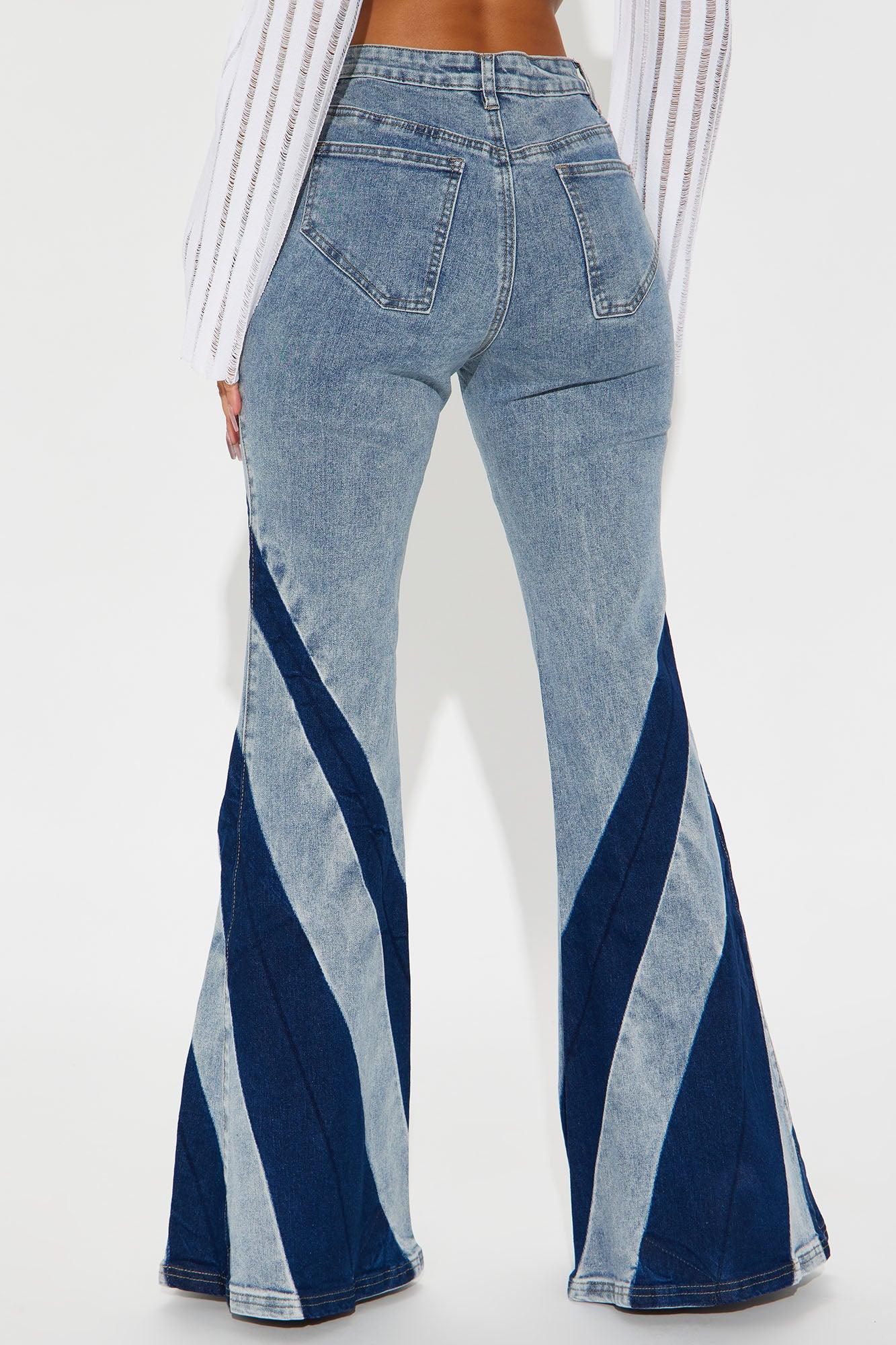 The Right Vibe Stretch Flare Jeans - Light Wash Product Image