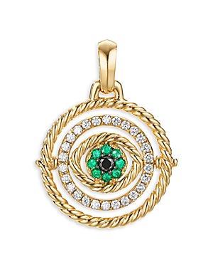 Womens Evil Eye Mobile Amulet In 18K Yellow Gold With Pav Emeralds & Diamonds Product Image