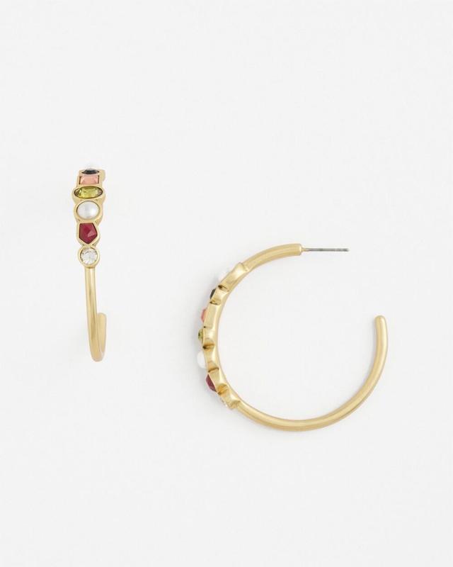 No Droop Front to Back Multi Color Hoop Earrings   Chico's - Gold - Women Product Image