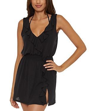 Becca Womens Breezy Basics Ruffled Cover Up Dress Product Image