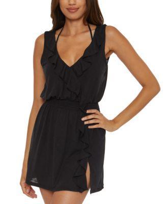 Becca Womens Breezy Basics Ruffled Cover Up Dress Product Image