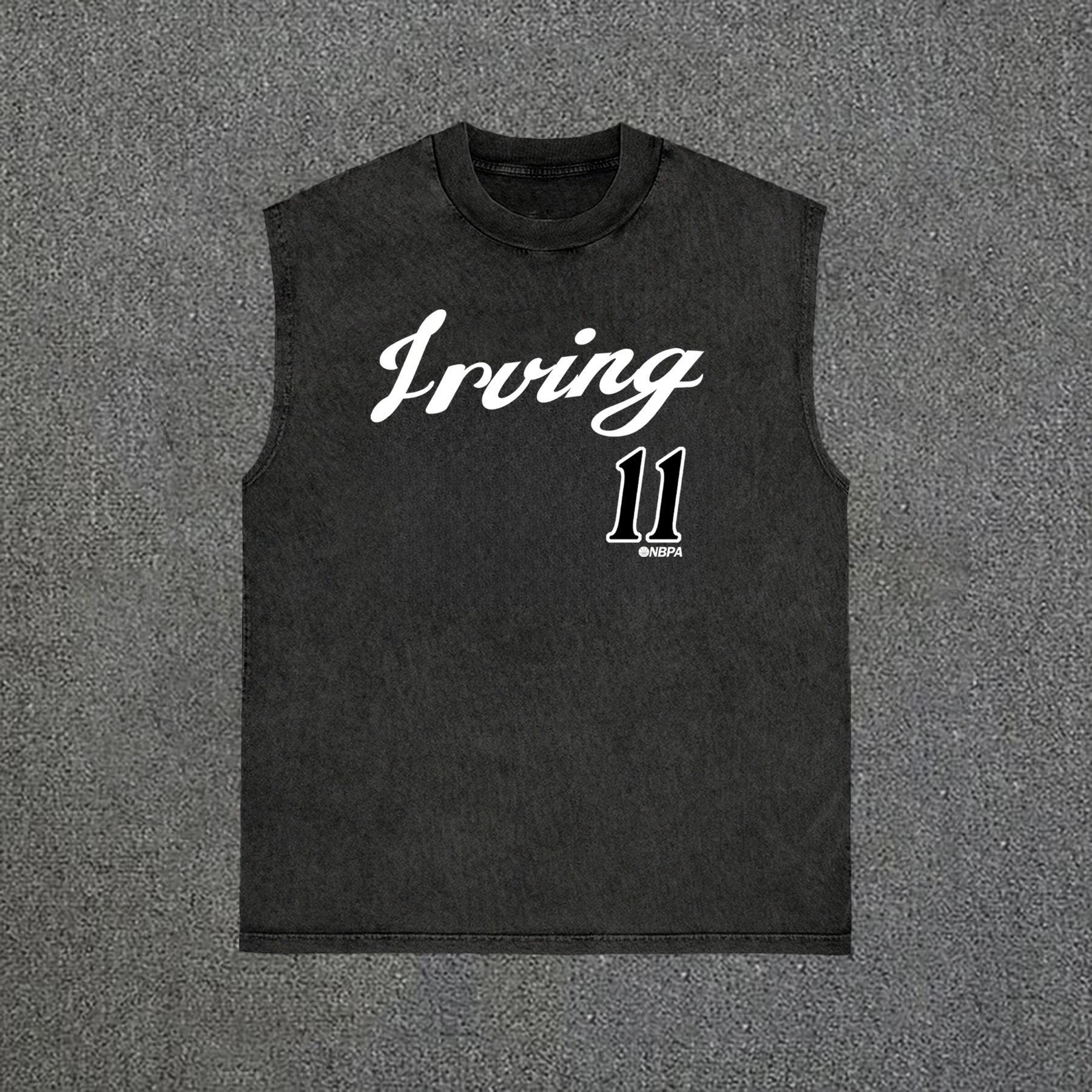 Sopula 500 Level Kyrie Irving Script Graphic Print Vintage Wash Sleeveless Tank Top Product Image