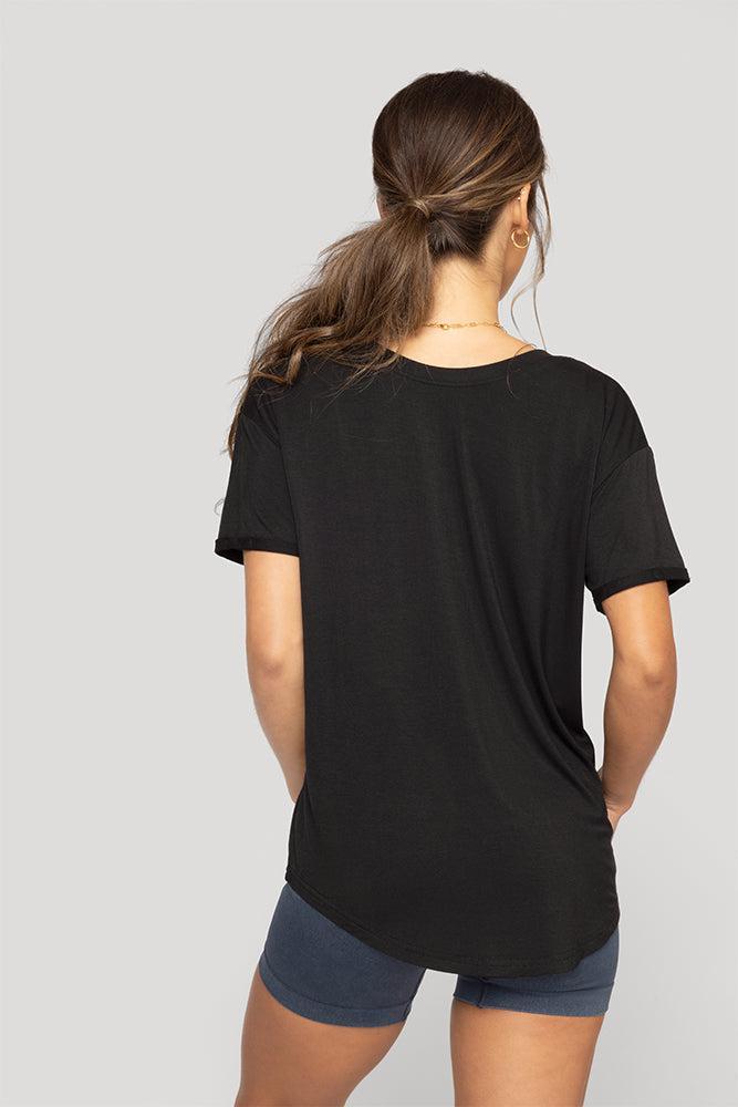 Reversible Deep V Tee - Black Product Image