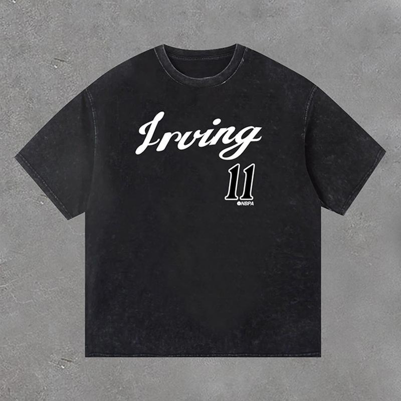 Sopula 500 Level Kyrie Irving Script Graphic Print Acid Washed T-Shirt Product Image