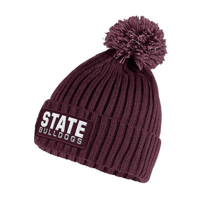 Mens adidas Maroon Mississippi State Bulldogs Modern Ribbed Cuffed Knit Hat with Pom Product Image