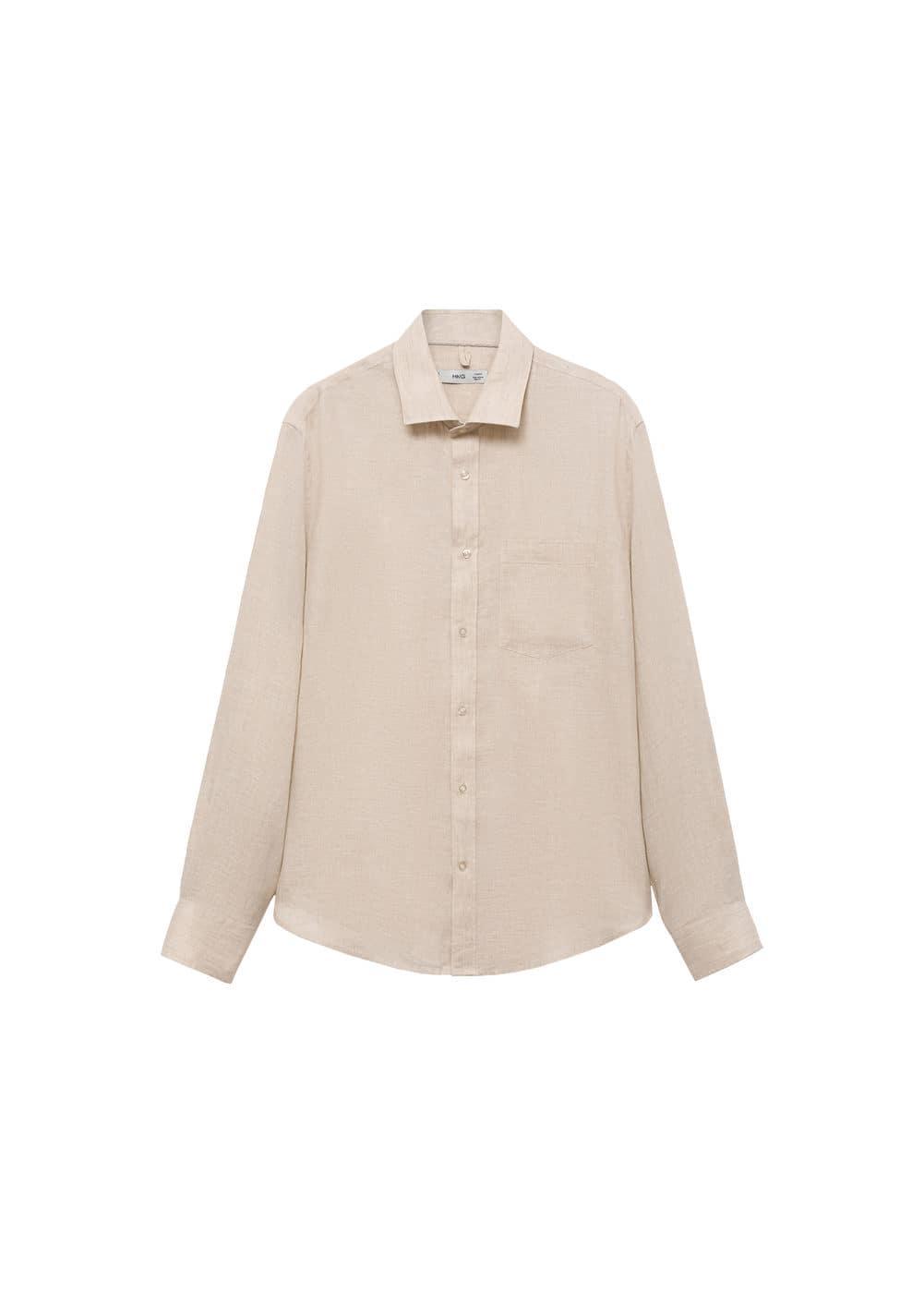 MANGO MAN - Classic fit 100% linen shirt sandMen Product Image