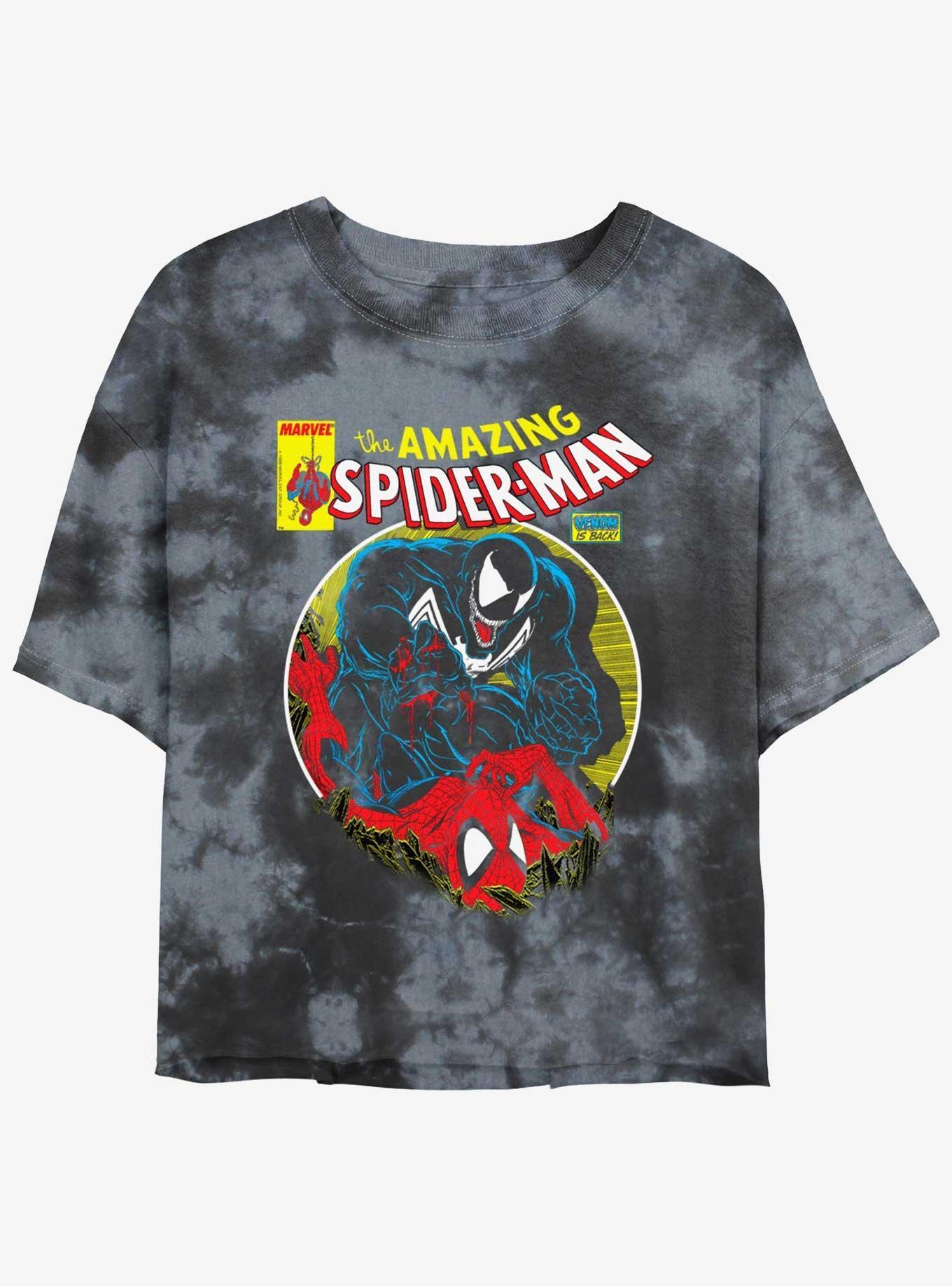 Marvel Spider-Man Venom Wins Girls Tie-Dye Crop T-Shirt Product Image