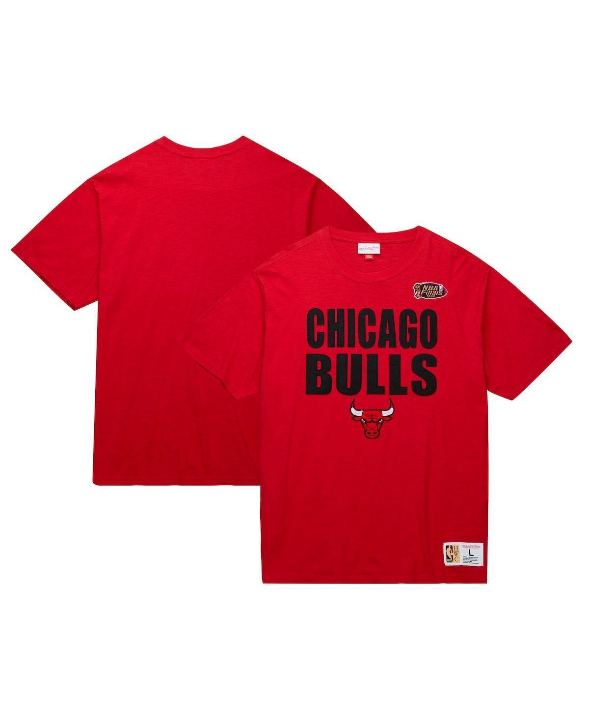 Mens Mitchell & Ness Red Distressed Chicago Bulls Hardwood Classics Legendary Slub T-shirt Product Image