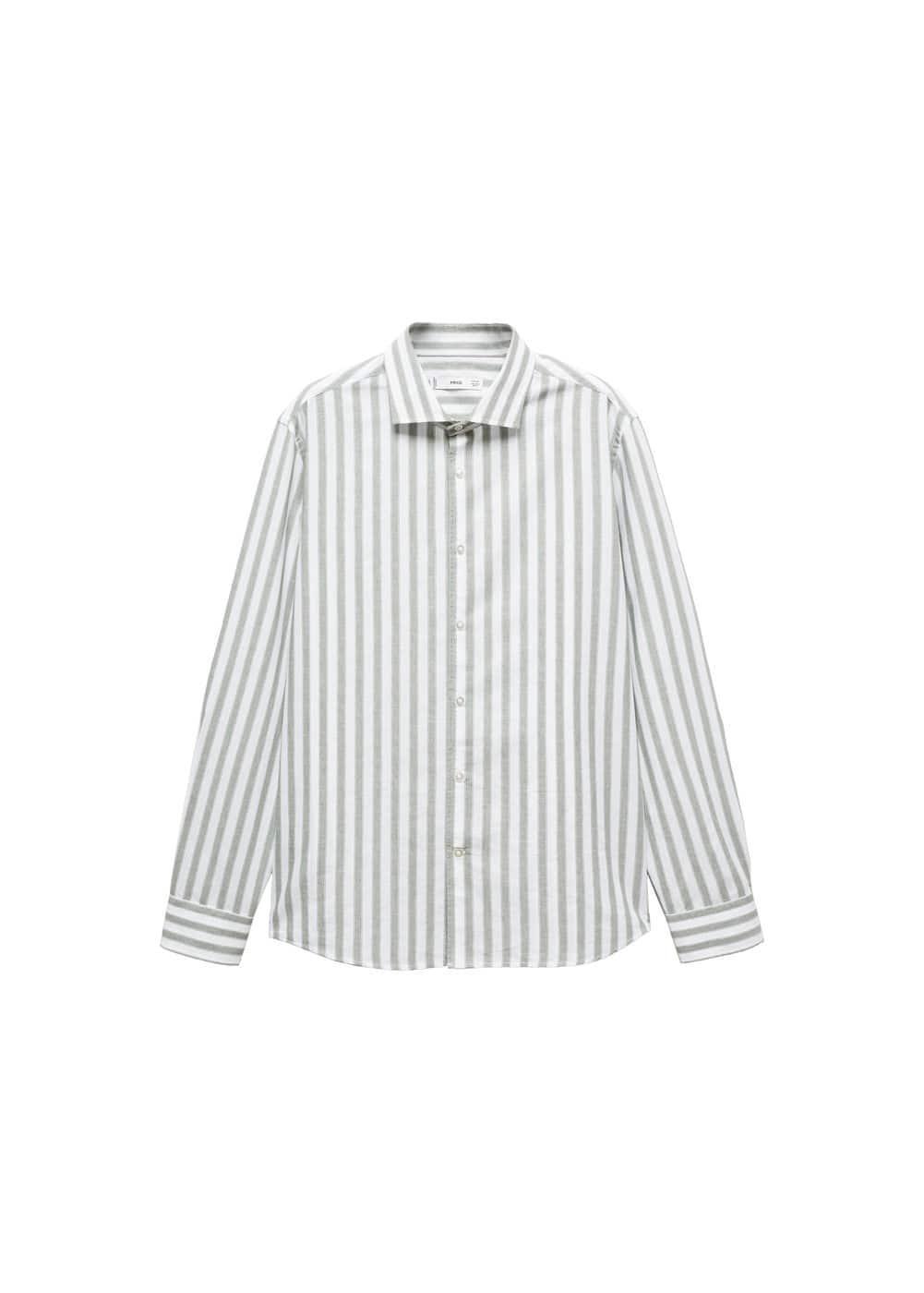 Mango Mens Regular Fit Striped Cotton Shirt Product Image