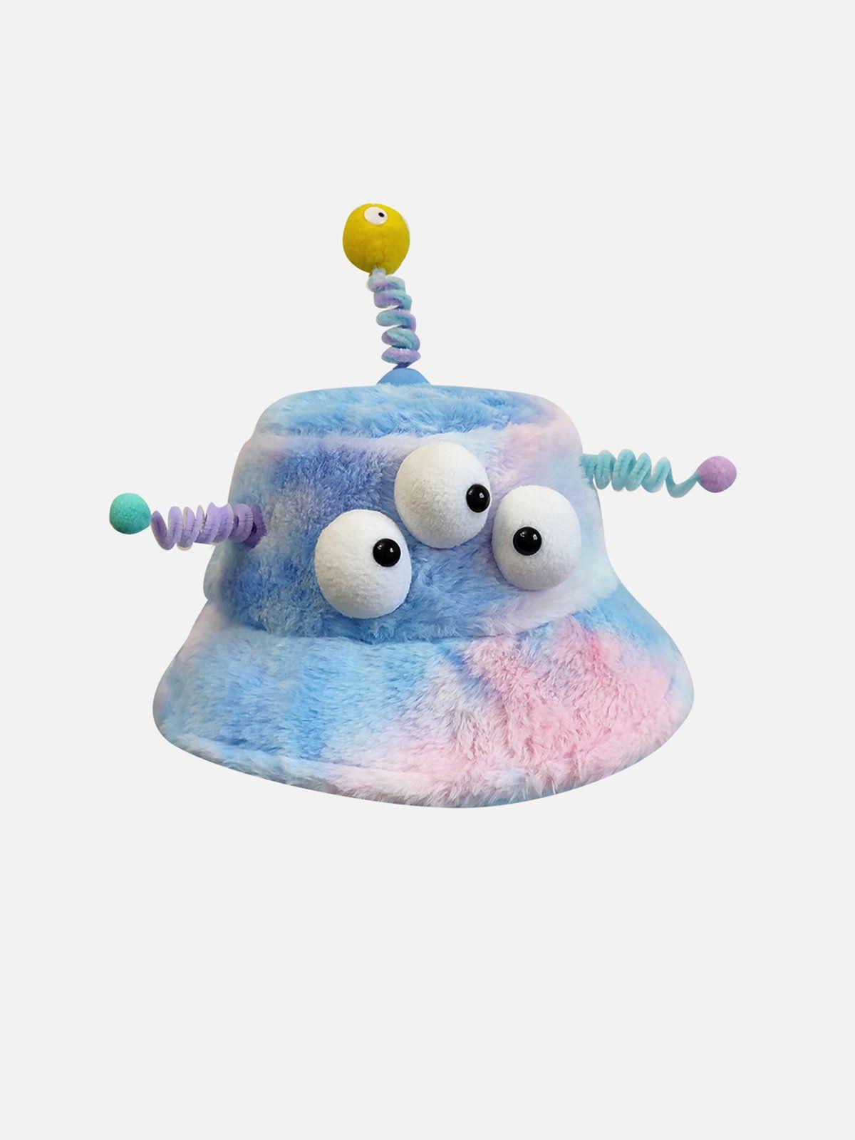 Tie Dye Gradient Plush Cartoon Hat Product Image