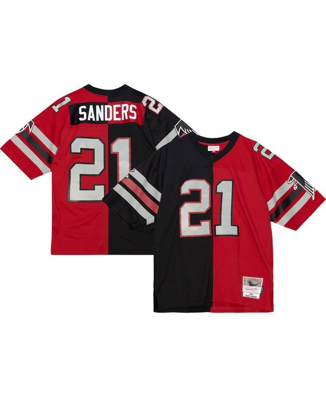 Mens Mitchell & Ness Deion Sanders /Red Atlanta Falcons Big & Tall Split Legacy Retired Player Replica Jersey Product Image