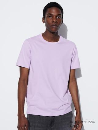 Mens Supima Cotton Crew Neck T-Shirt Purple Large UNIQLO US Product Image