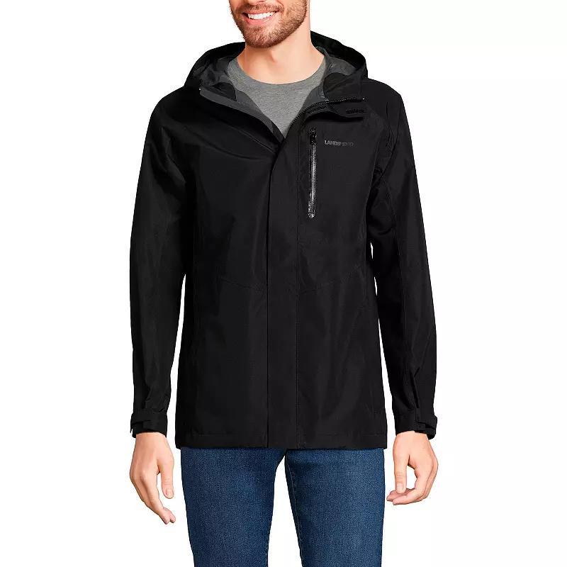 Mens Lands End Waterproof Hooded Packable Rain Jacket Product Image