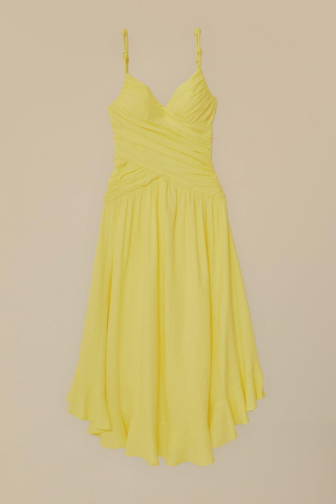 Yellow Cross Over Maxi Dress, YELLOW / M Product Image