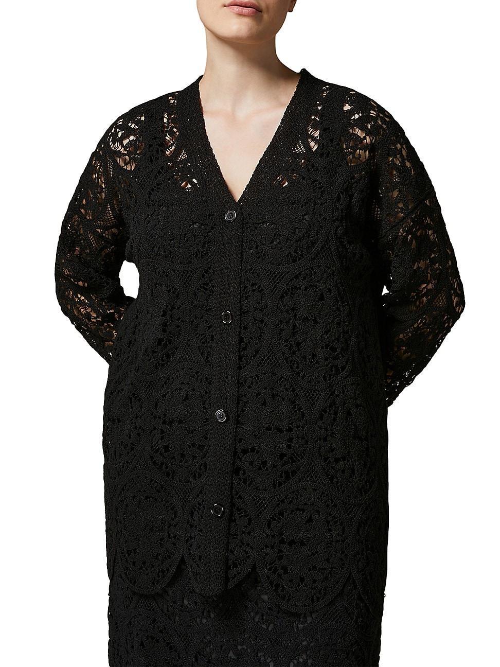 Womens Ardea Embroidered Lace Cardigan Product Image