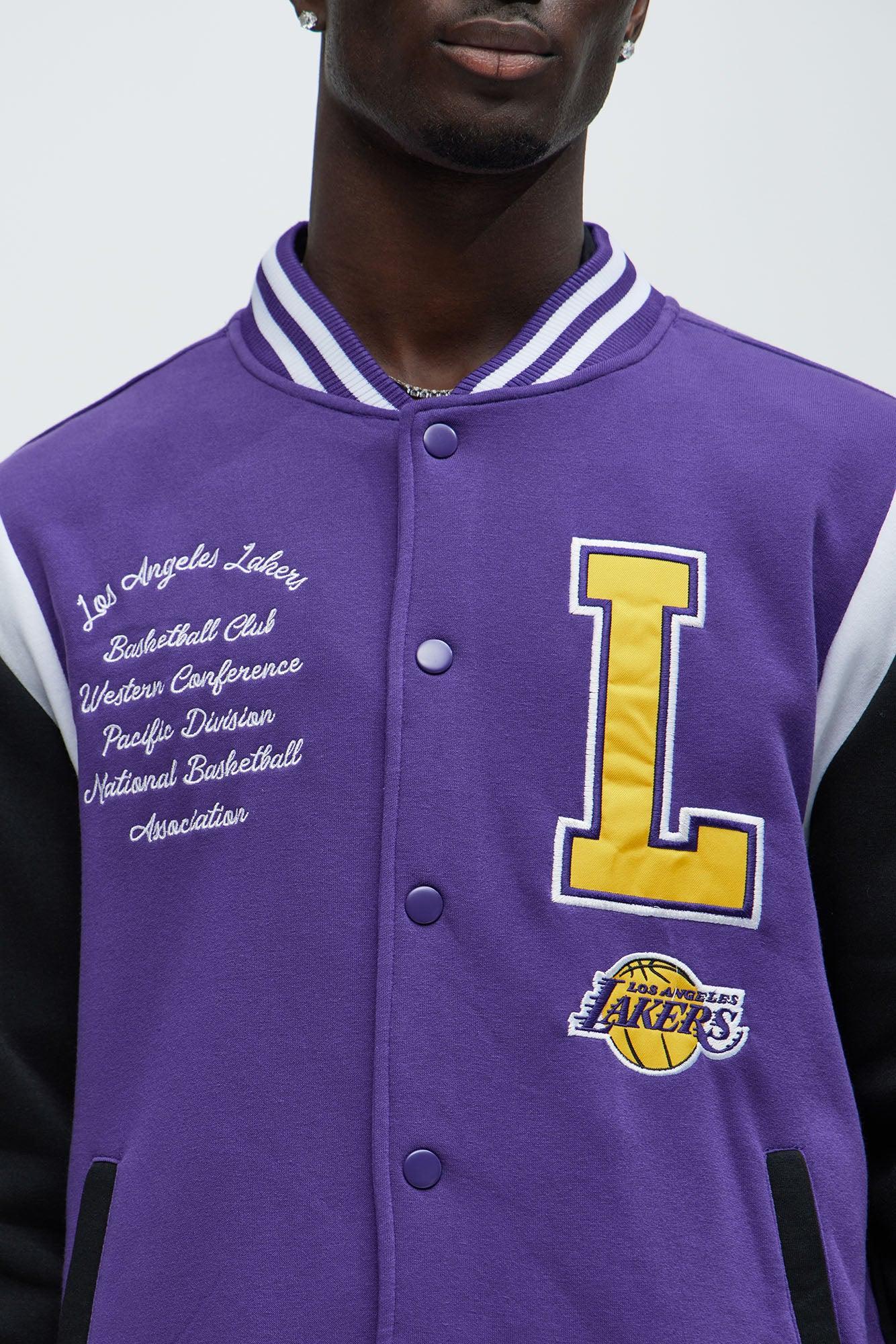 Lakers Fleece Varsity Jacket - Purple Product Image