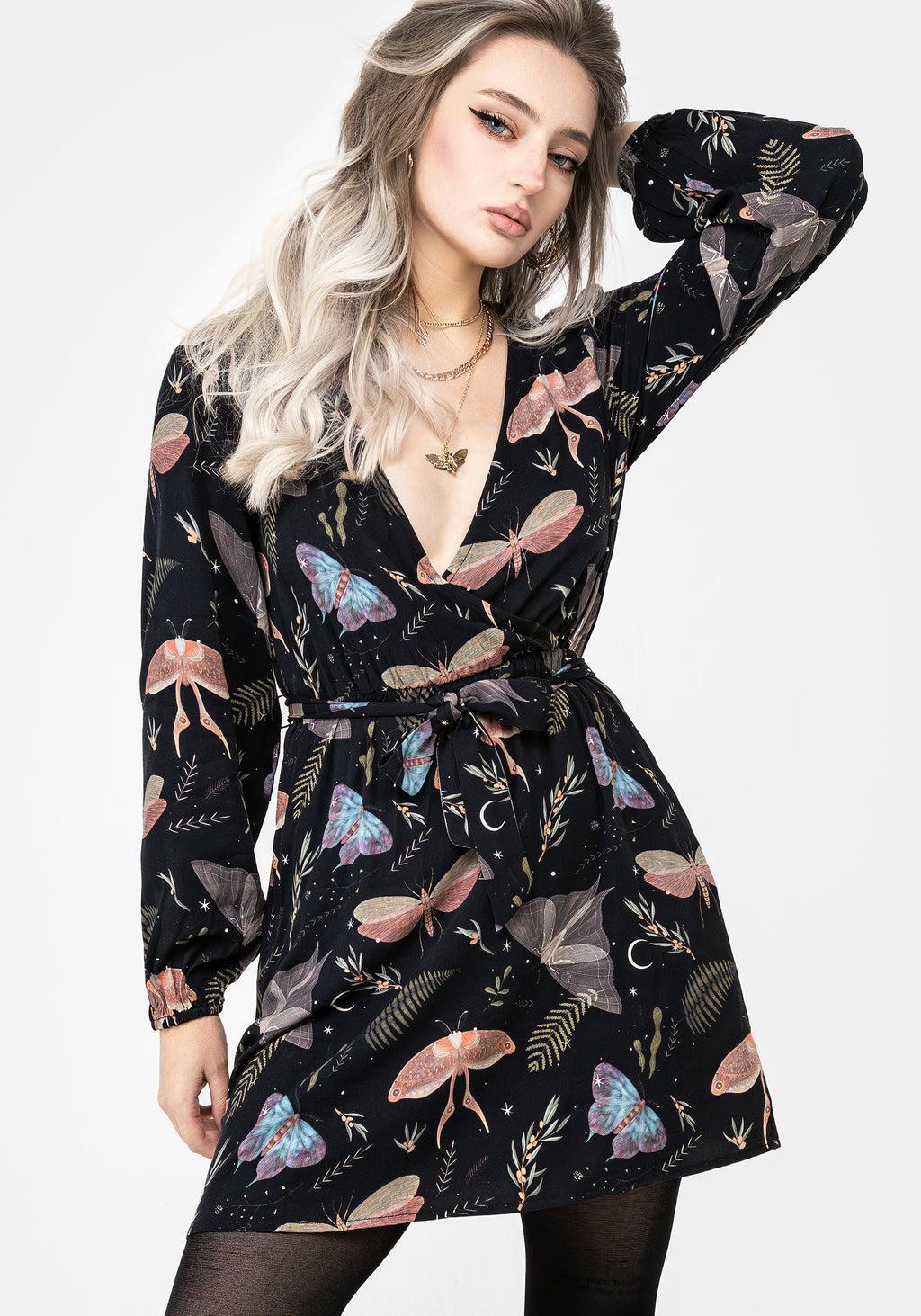 Nightmoth Mini Wrap Dress Product Image