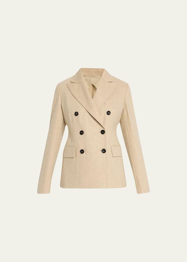 Calata Double-Breasted Cashmere Blazer Jacket Product Image