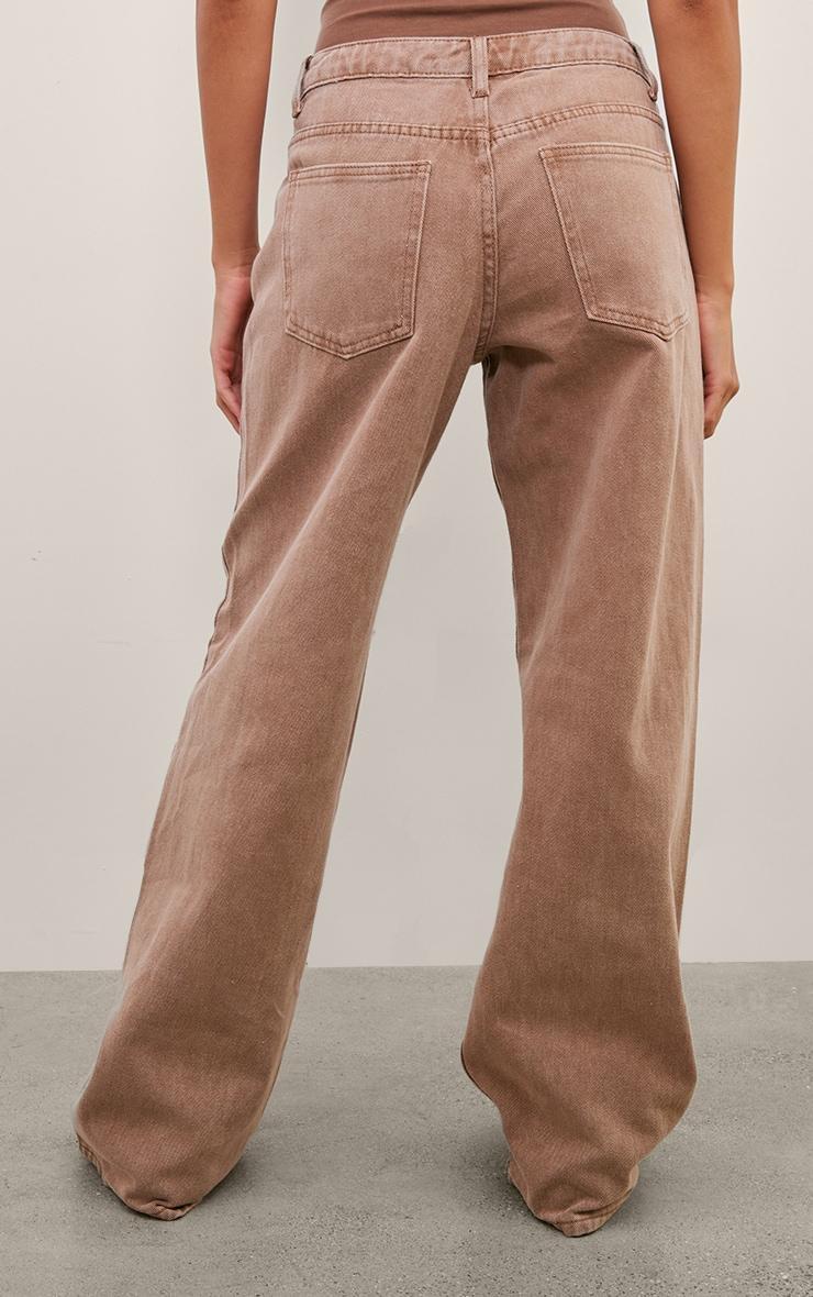 Washed Taupe Low Rise Boyfriend Jeans Product Image