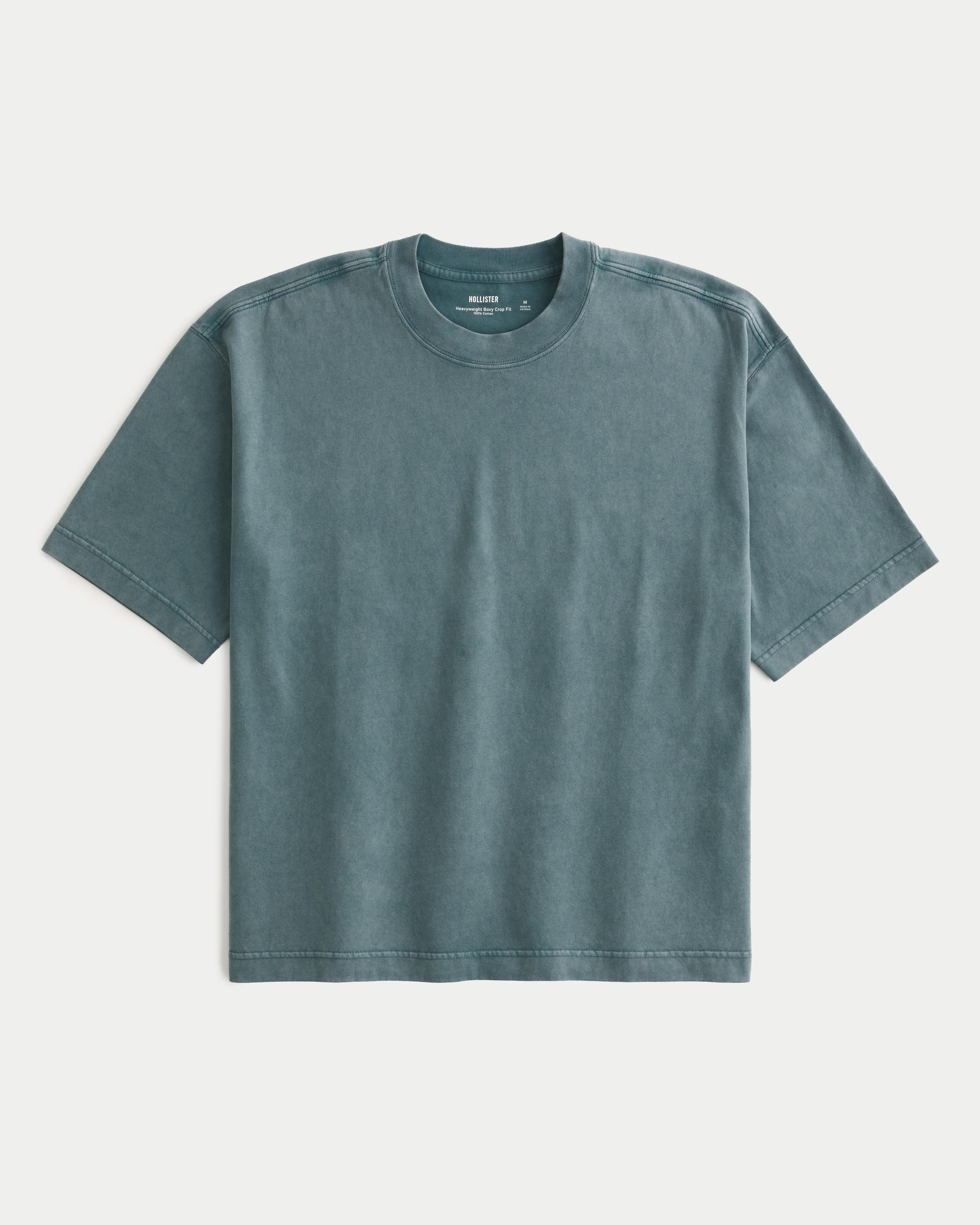 Boxy Heavyweight Washed Crop Crew T-Shirt Product Image