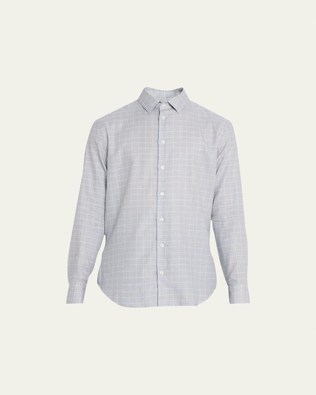 Mens Cotton Check Dress Shirt Product Image